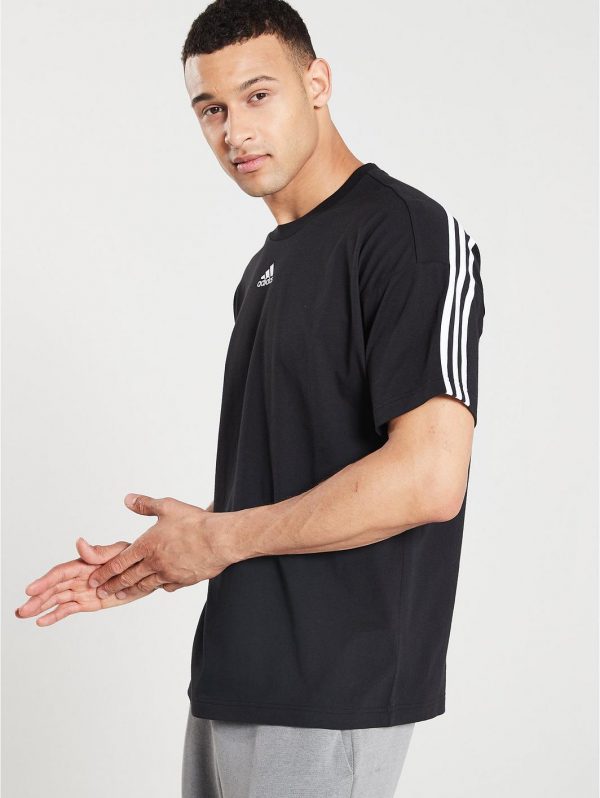 selling 3 stripe centre logo t shirt black 5efb2e7995f32