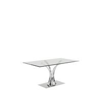 selling alice 160 cm clear glass and chrome rectangle dining table 5efaceb13ac7f
