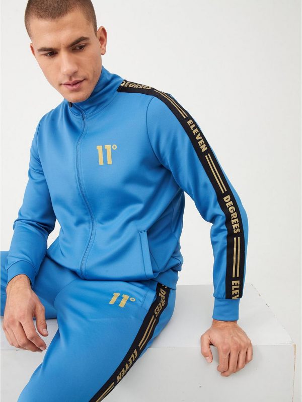 selling asymmetric logo tracksuit top blue 5efb31436c9d2