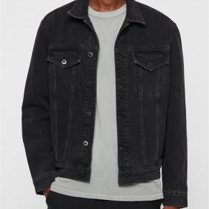 selling branscombe back print denim jacket black 5efb30bd40106