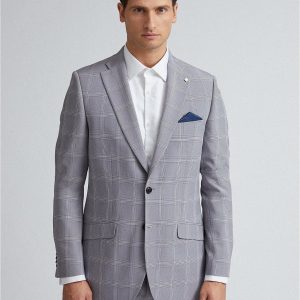 selling check slim fit suit jacket grey 5efb3380bf64e