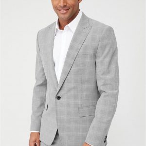 selling check suit jacket grey 5efb2db2d5f83