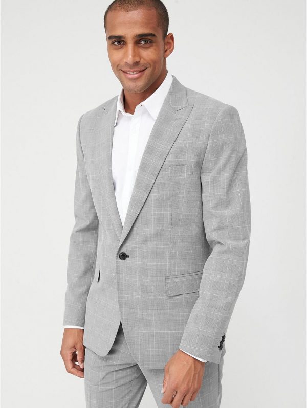 selling check suit jacket grey 5efb2db2d5f83