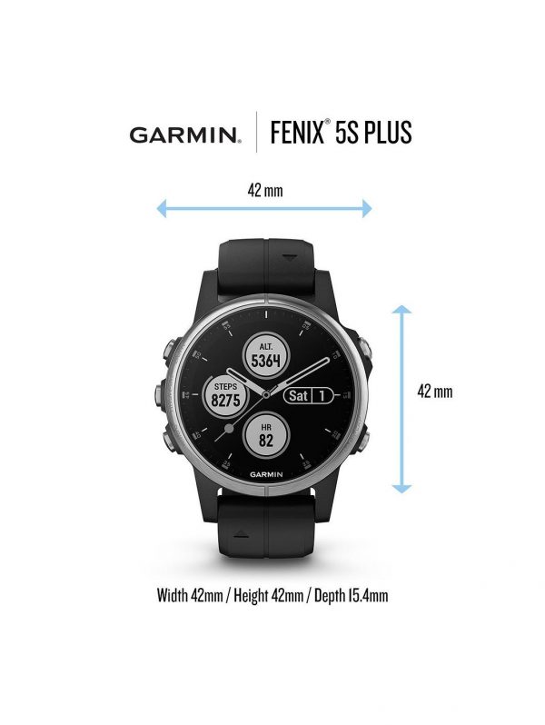 selling fenix 5s plus compact multisport watch with music maps and garmin pay silver with black band 5efae15708e45