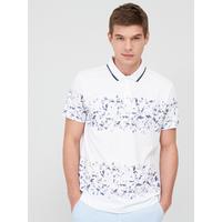 selling floral stripe polo shirt white 5ef9dce58f77c