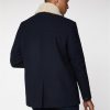 selling heavyweight shawl collar coat navy blue 5efb2ffbcabc4