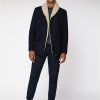 selling heavyweight shawl collar coat navy blue 5efb2ffc719b2