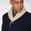 selling heavyweight shawl collar coat navy blue 5efb2ffd1c47f
