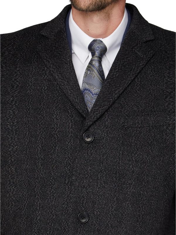 selling jeff banks grey textured overcoat tailored fit 5efb3479793e7