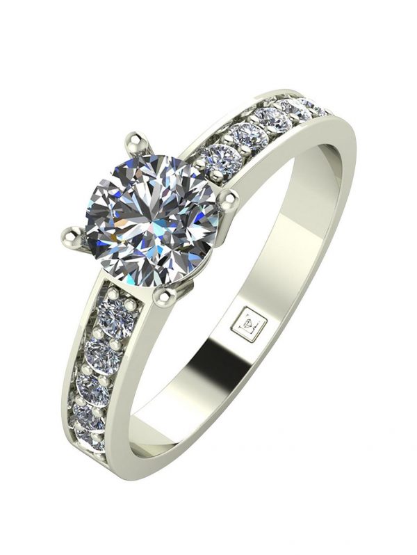 selling lady lynsey 9ct gold 1ct total round brilliant moissanite solitaire ring with stone set shoulders 5ef9bf40a86c0