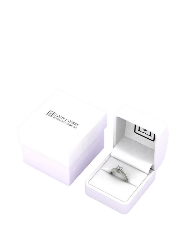 selling lady lynsey 9ct gold 1ct total round brilliant moissanite solitaire ring with stone set shoulders 5ef9bf4347ba0