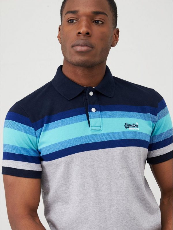selling malibu stripe polo shirt navy 5ef9dc9124277