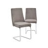 selling pair of alice velvet dining chairs grey chrome 5efada0c2e4f4