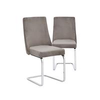 selling pair of alice velvet dining chairs grey chrome 5efada0c2e4f4