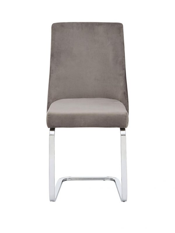 selling pair of alice velvet dining chairs grey chrome 5efada119288b