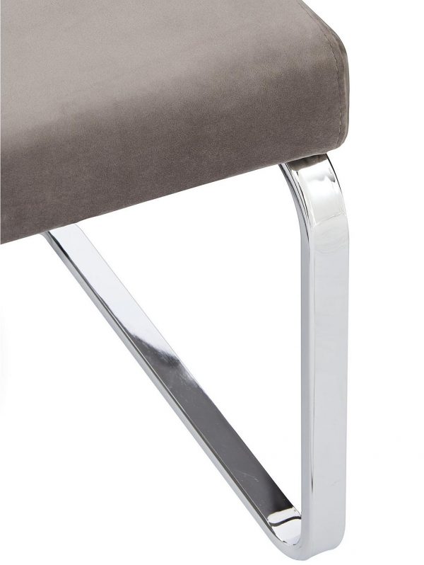selling pair of alice velvet dining chairs grey chrome 5efada130e241
