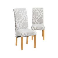 selling pair of oxford fabric dining chairs silver 5efad9cdc7445