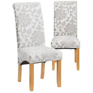 selling pair of oxford fabric dining chairs silver 5efad9d2949d5