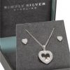 selling simply silver cubic zirconia heart shaker jewellery set 5ef9bf34e0b66