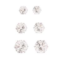 selling sterling silver set of 3mm 4mm and 5mm cubic zirconia studs 5ef9bf4817c9f