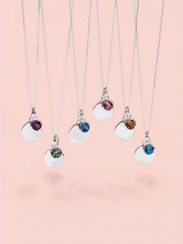 selling swarovski birthstone silver engravable pendant necklace 5ef9bf84c35cb