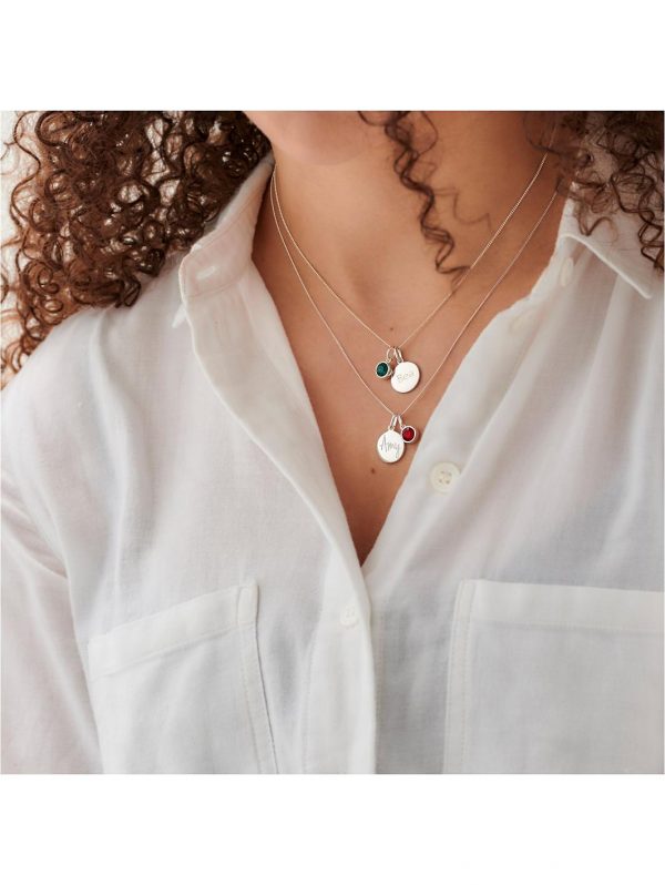 selling swarovski birthstone silver engravable pendant necklace 5ef9bf855ad6b