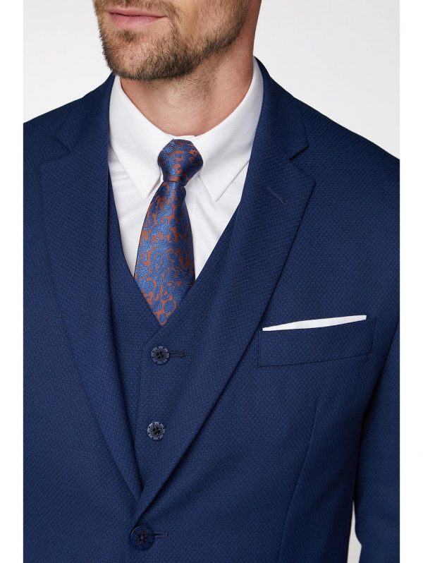 selling textured soho suit jacket blue 5efb383ca89b1
