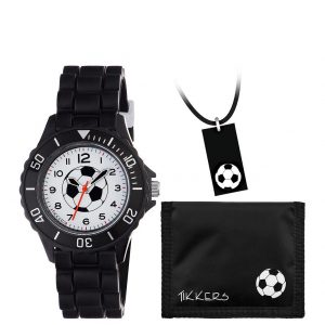 selling tikkers football dial black silicone strap watch with wallet and dogtag pendant kids gift set 5efae4ee74a12