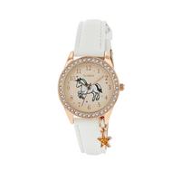 selling tikkers gold unicorn sunray crystal set dial with star charm and white leather strap kids watch 5efae26f92a23