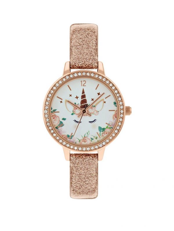 selling tikkers unicorn dial nude glitter strap kids watch 5efae354c4e01