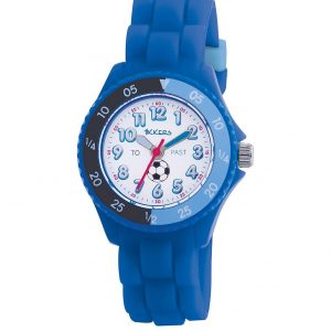 selling tikkers white and blue football print time dial blue silicone strap kids watch 5efae260ab32f