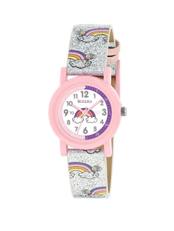 selling tikkers white rainbow dial silver glitter rainbow strap kid watch 5efae28c6c61e