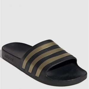 special sale adilette aqua slides black gold 5ef738b183306