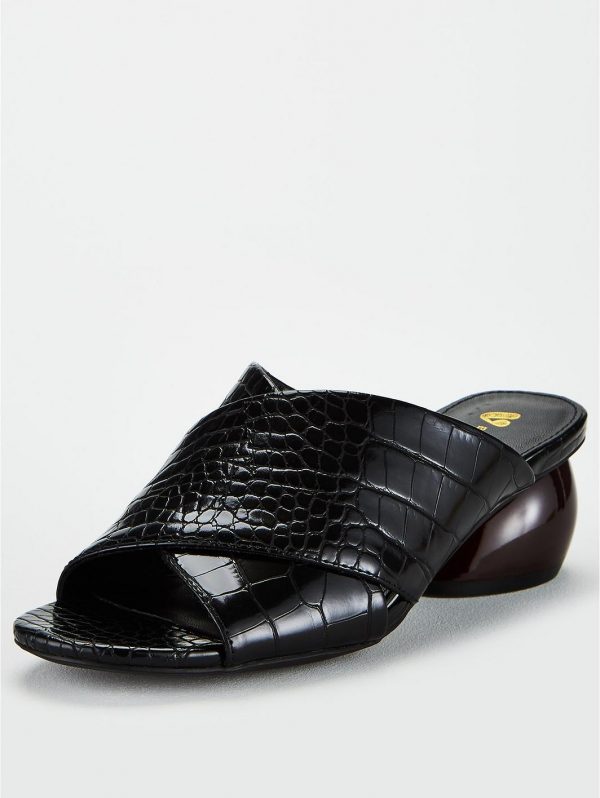 special sale basha feature heel cross strap mules black 5ef7344c02758