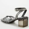 special sale blix perspex heel square toe sandals silver 5ef73418943d0