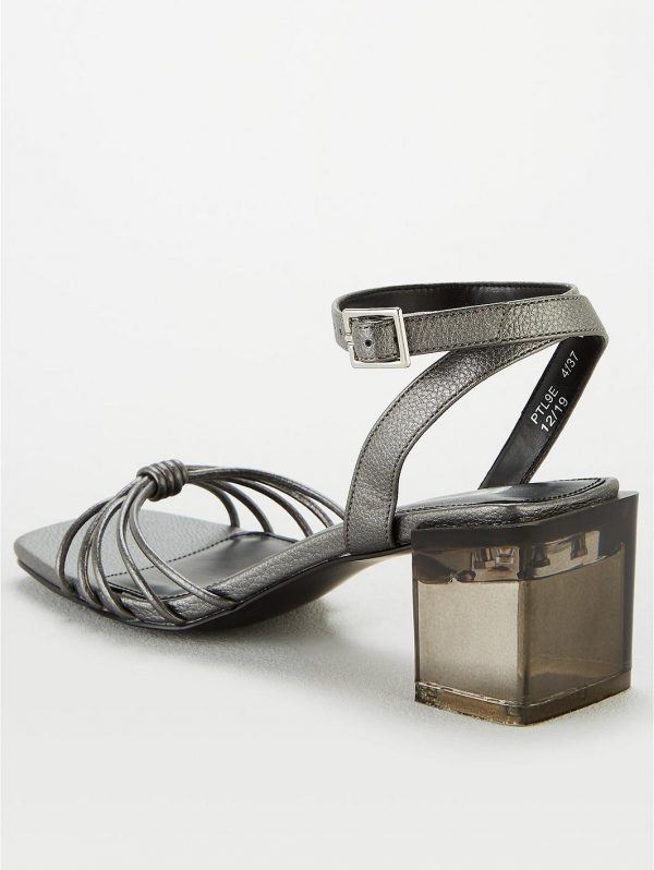 special sale blix perspex heel square toe sandals silver 5ef73418943d0