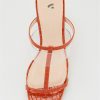 special sale bo vinyl strap heeled mule sandal rust 5ef7340e85b1a