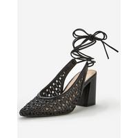 special sale cacia tie leg basket weave court shoes black 5ef73a12af49f