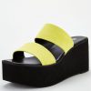 special sale delight twin strap mule wedge sandals yellow 5ef73436b7b25