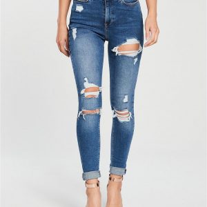 special sale ella high waist all over ripped jean mid wash 5ef9beaa1b1c2
