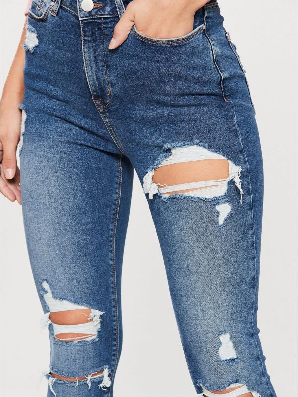 special sale ella high waist all over ripped jean mid wash 5ef9beac43e47
