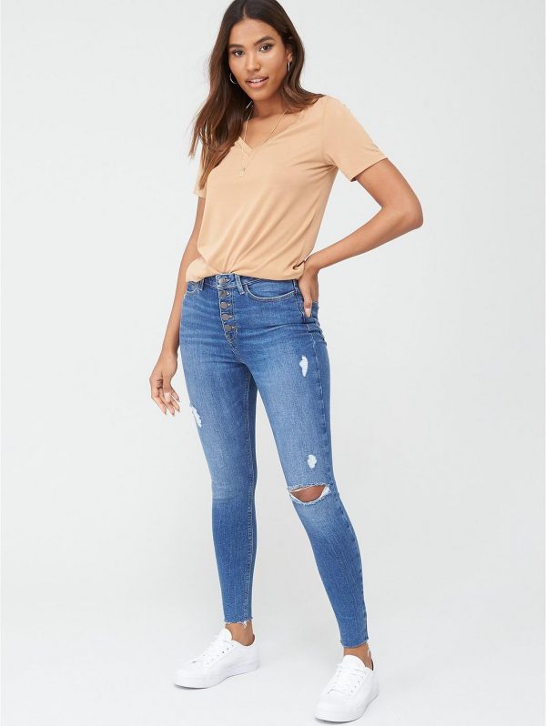 special sale ella high waist button fly skinny jean mid wash 5ef9beda6a38f