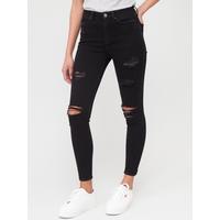 special sale ella high waist open rips skinny jean black 5ef9beb146bbb