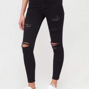 special sale ella high waist open rips skinny jean black 5ef9beb316331