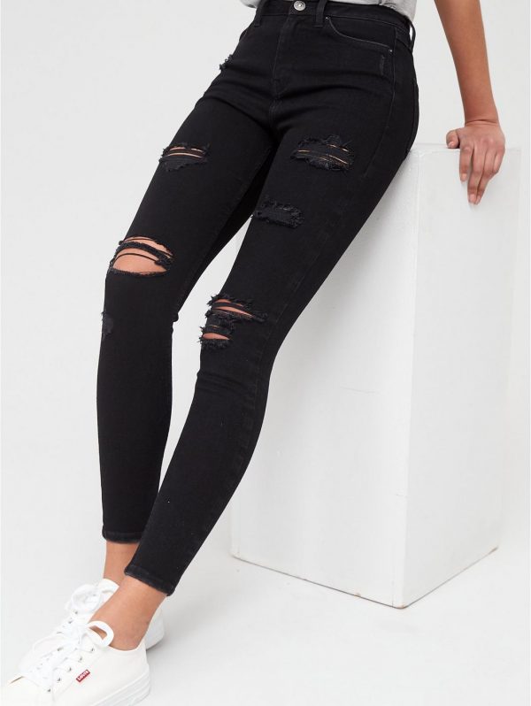 special sale ella high waist open rips skinny jean black 5ef9beb71d58e