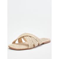 special sale harris raffia flat slider natural 5ef734859ff91