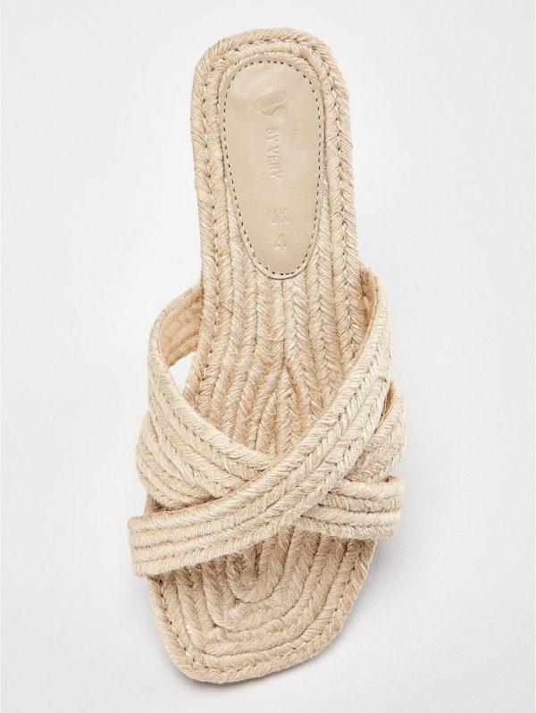 special sale harris raffia flat slider natural 5ef7348bd56a9