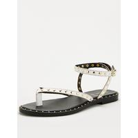 special sale herbik leather studded toepost sandal white 5ef7343dd4fa0