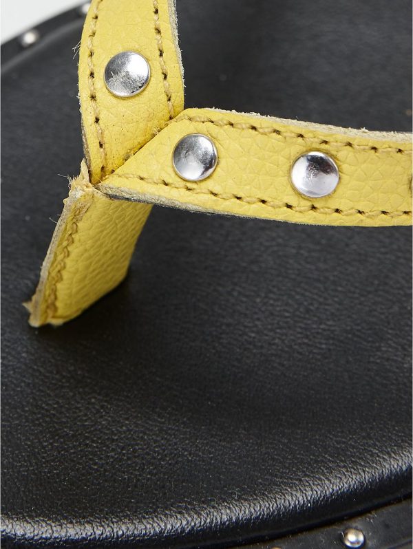 special sale herbik leather studded toepost sandal yellow 5ef7342dd2f2d