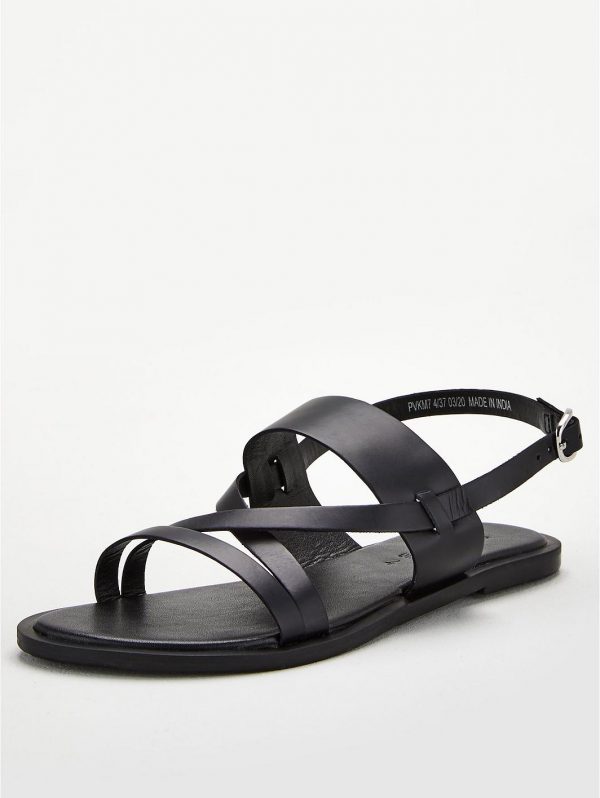 special sale hero wide fit leather strappy sandal black 5ef738372acfd